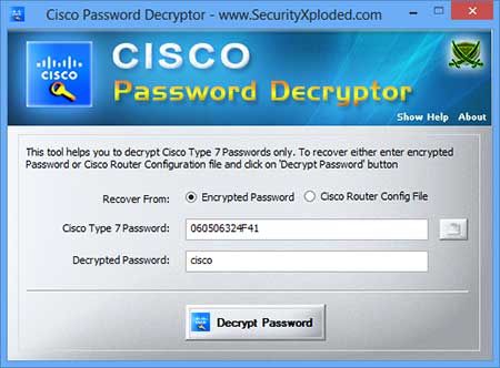 cisco type 5 password decrypt